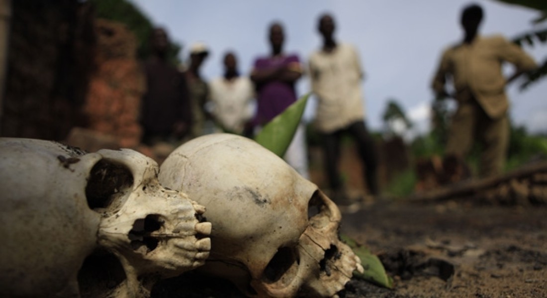 Image of skulls of young brothers who allegedly killed in 2011 by Republican Forces soldiers allied with President Alassane Ouattara