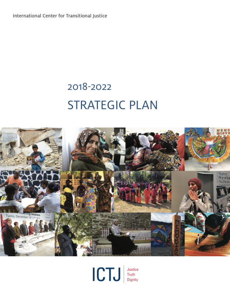 The cover of a report with the text, "2018-2022, Strategic Plan," with a collage of image of people underneath. 