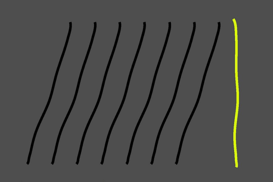 Cover image of the report Toward Victim-Centered Change: Integrating Transitional Justice into Sustainable Peace and Development. It features several black lines that lean slightly to the right. A single yellow at the far right stands straight.